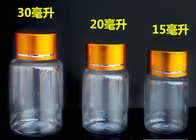 Small Clear Plastic Bottles With Gold Sliver Cap And Protection Sensitive Seal