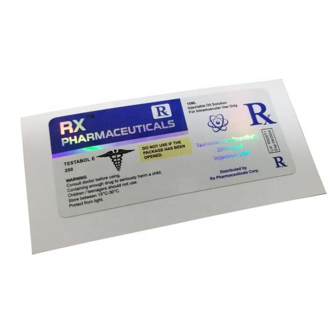 Waterproof Hologram Stamping RX PHARMA Self Adhesive Labels