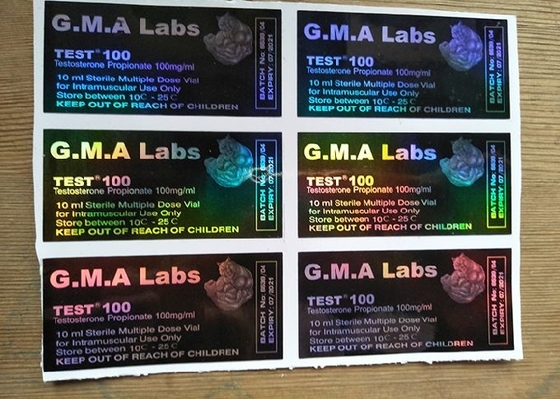Black GMA Labs Medicine Bottle Label DECA/ TEST E 300 Laser Vial Stickers
