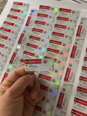  Semaglutide 1mg  labels 5x2cm Hologram Laser Effect 2ml 3ml Vial Labels