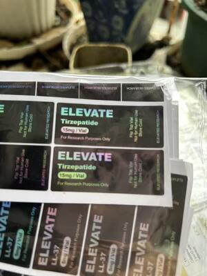 Tirze   patide 15mg 20mg 30mg Hologram Laser PET Small Glass Vial Labels