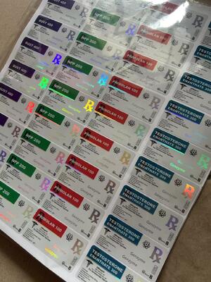 NP P 100 Finish Glossy shinny effect 10 Vial Labels