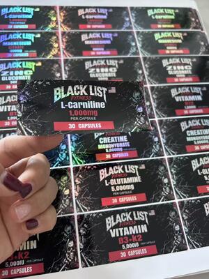 L-GLUTANIKE 5000mg 30 capsules plastick bottle labels 