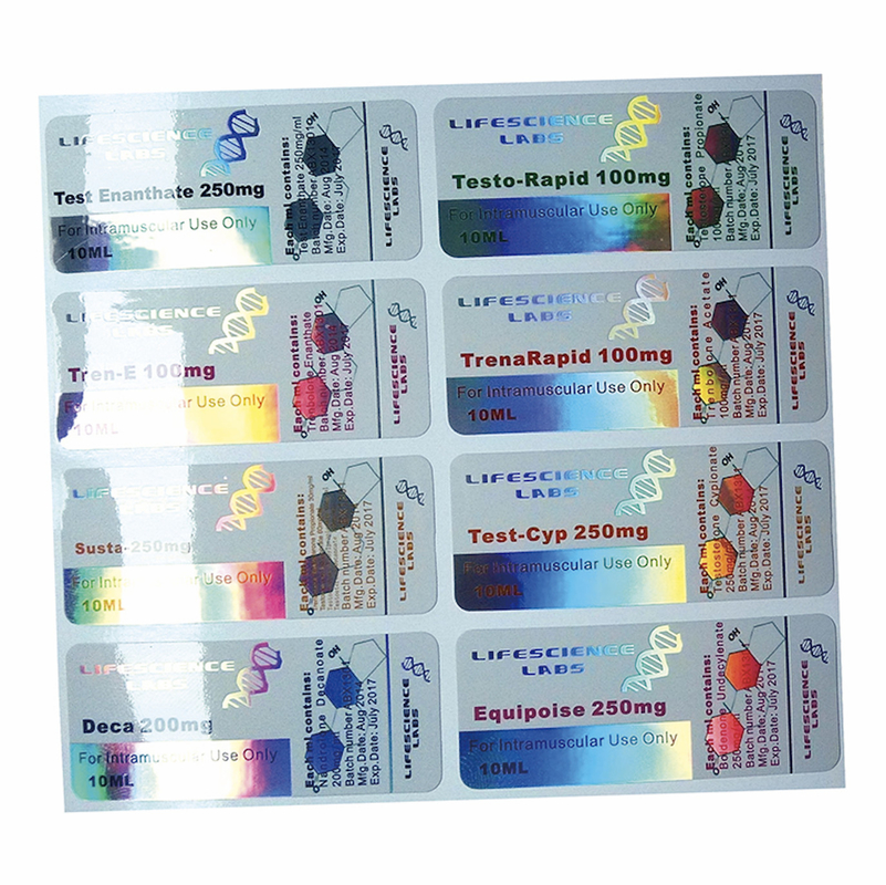 Steroid Bottles Waterproof 10ml Glass Vial Labels