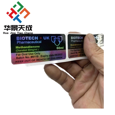 Blue Plastic Vial Vial Labels with Offset Printing for Plastic Vials