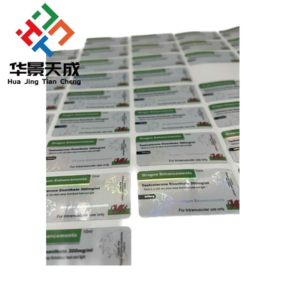 Digital Printing Flat Bottle Vial Custom Adhesive Labels Waterproof