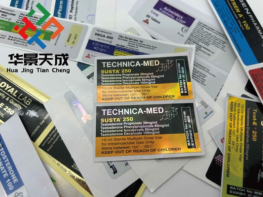 Single Side Printing Glass Vial Labels with Glossy Finish and UV Protection