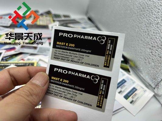 Single Side Printing Glass Vial Labels with Glossy Finish and UV Protection