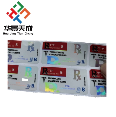 Anabolic Steroide Injection Vial Labels Holographic Glass Vial Label