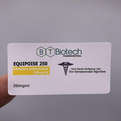 Biotech Brand Strong Adhesive Vinyl 10ml Vial Labels For Men'S Health Products
