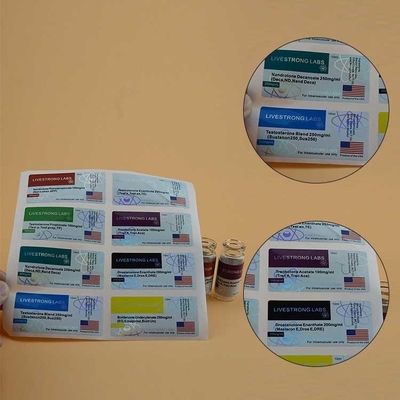 NANO LAB  PHARMA Small Bottle Labels Printing 10ml Vial Labels For Glass Vials Custom Design