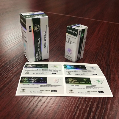 Test Propionate  Injection Medication Glass Vial Labels 25x60mm Laser Hologram Material