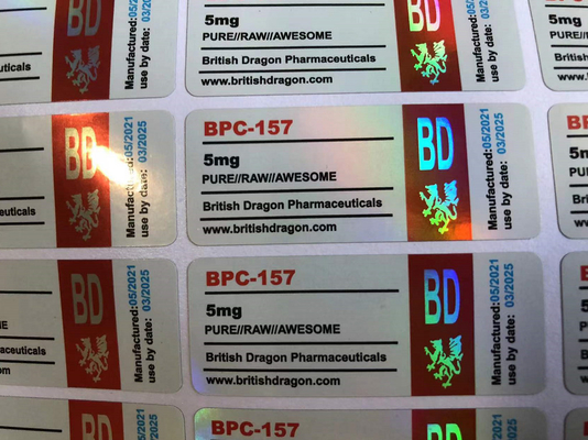 PVC 2ml Peptide Bottle Semaglutide Labels Bpc 157 Adhesive Waterproof