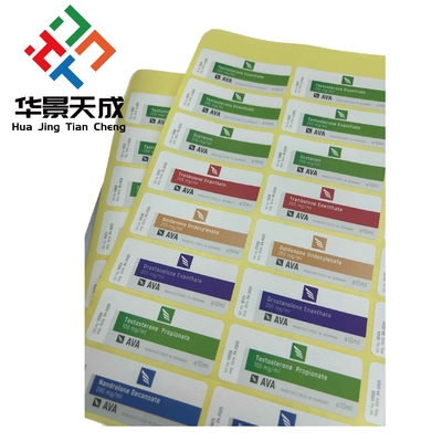 Eye-catching Square Sharpe PET Hologram Glossy Label for 10ml Vial of Nan Decanoate
