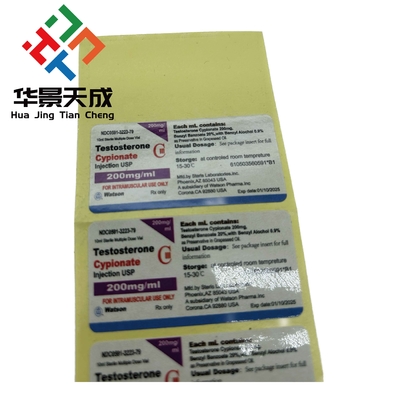 Eye-catching Square Sharpe PET Hologram Glossy Label for 10ml Vial of Nan Decanoate