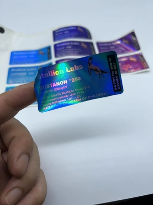 Strong Adhesive Vinyl 10ml Vial Labels For Testo E  Brand  Nano Labs With Laser Shinny Effect