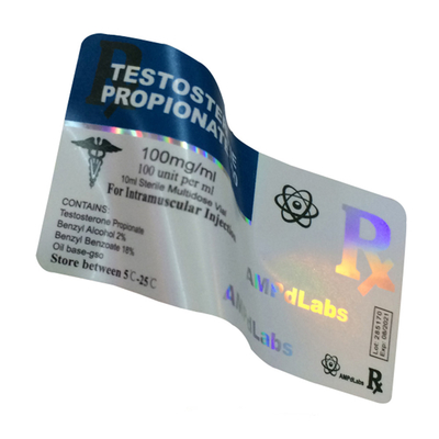 Free Design Custom Bodybuilding SUS 250 Injectable Anabolic Vial Labels Boxes UV Glossy PVC PP Holographic Adhesive Sticker