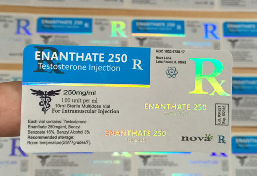 Glossy/Matt Finish TEST E 250 Pharmaceuticals 10ml Glass Bottle Label Hologram Customized As Needed