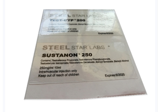 10ml Vial Labels With Silver/Gold Foil Embossing For Test E 250