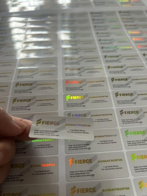 Custom Glass Vial Labels for HCG 10000 and Other Peptide Products Laser Hologram PET Material
