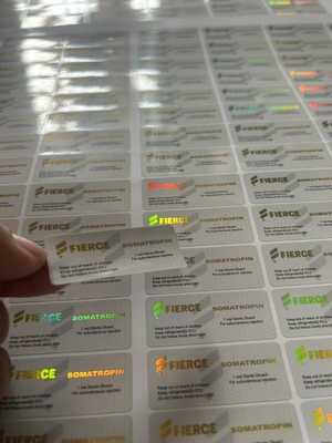 Custom Glass Vial Labels for HCG 10000 and Other Peptide Products Laser Hologram PET Material