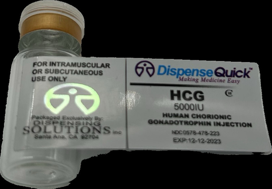 Hcg 50000 Iu Hologram Small Medicine Bottle Labels Customizable PAPER/PET/PVC Material