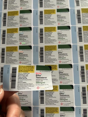 Test E 10ml Viall Adhesive Bottle Labels With The  Customized Brand