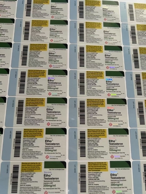 Test E 10ml Viall Adhesive Bottle Labels With The  Customized Brand