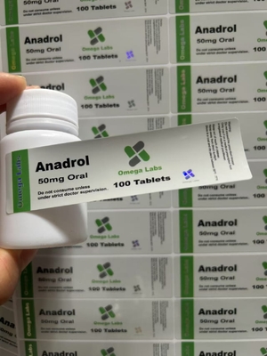 Anadrol Oral Tablets Labels PAPER/PET/PVC Material For 50mg Plastic Bottles