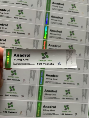Anadrol Oral Tablets Labels PAPER/PET/PVC Material For 50mg Plastic Bottles