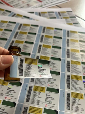 Waterproof and Durable Glass Vial Labels for Testo E Nano Labs with Laser Shinny Effect and Customized Design