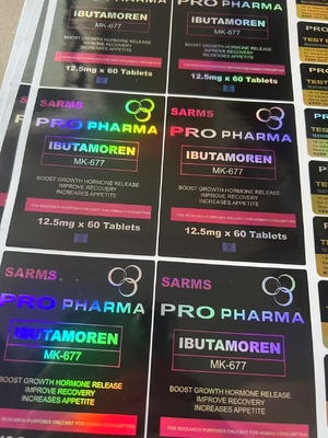 MK600 Oral 60 Tablets Labels Hologram Materail U FOR Aluminum Zip Lock Bags
