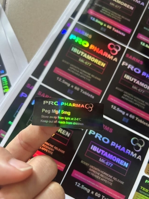 MK600 Oral 60 Tablets Labels Hologram Materail U FOR Aluminum Zip Lock Bags
