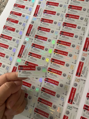  Semaglutide 1mg  labels 5x2cm Hologram Laser Effect 2ml 3ml Vial Labels