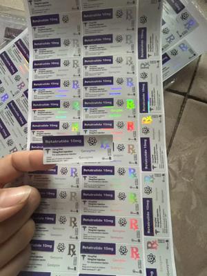 Aod964 10mg Peptide Vial Labels PET Laser Materail  2ml vial labels