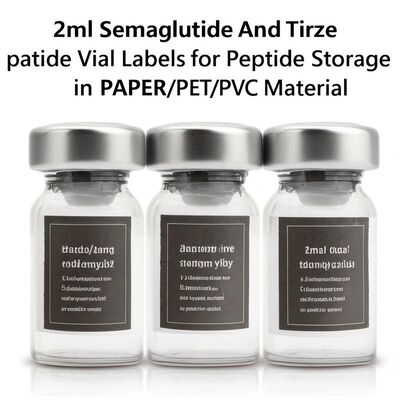 2ml Semaglutide And Tirze  patide Vial Labels for Peptide Storage in PAPER/PET/PVC Material