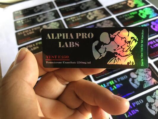 10ml  Test E 250 Laser Matearil Labels With Muscular Man Logo