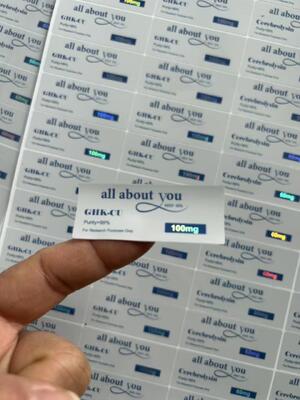 GHK-CU 5MG  Vial Labels With Laser Materail Shinny Effect 