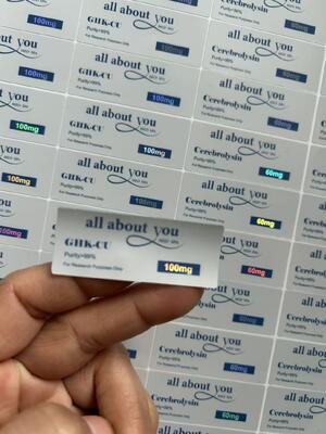 GHK-CU 5MG  Vial Labels With Laser Materail Shinny Effect 