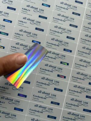 GHK-CU 5MG  Vial Labels With Laser Materail Shinny Effect 