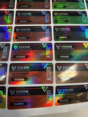 Bold 300 10ml Vial Labels With Shinny Effect