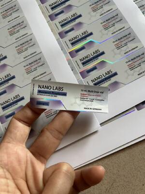 Test ENAN laser PET mateail 10ml vial labels 