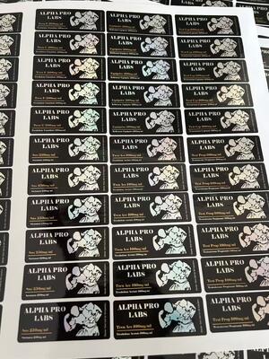 Test ENAN 250mg Customized Design  Shinny Effect Fancy Labels Stickers