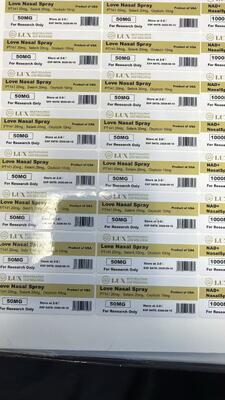 NAD+ Intra-Nasal Spray 1000mg White PVC Labels