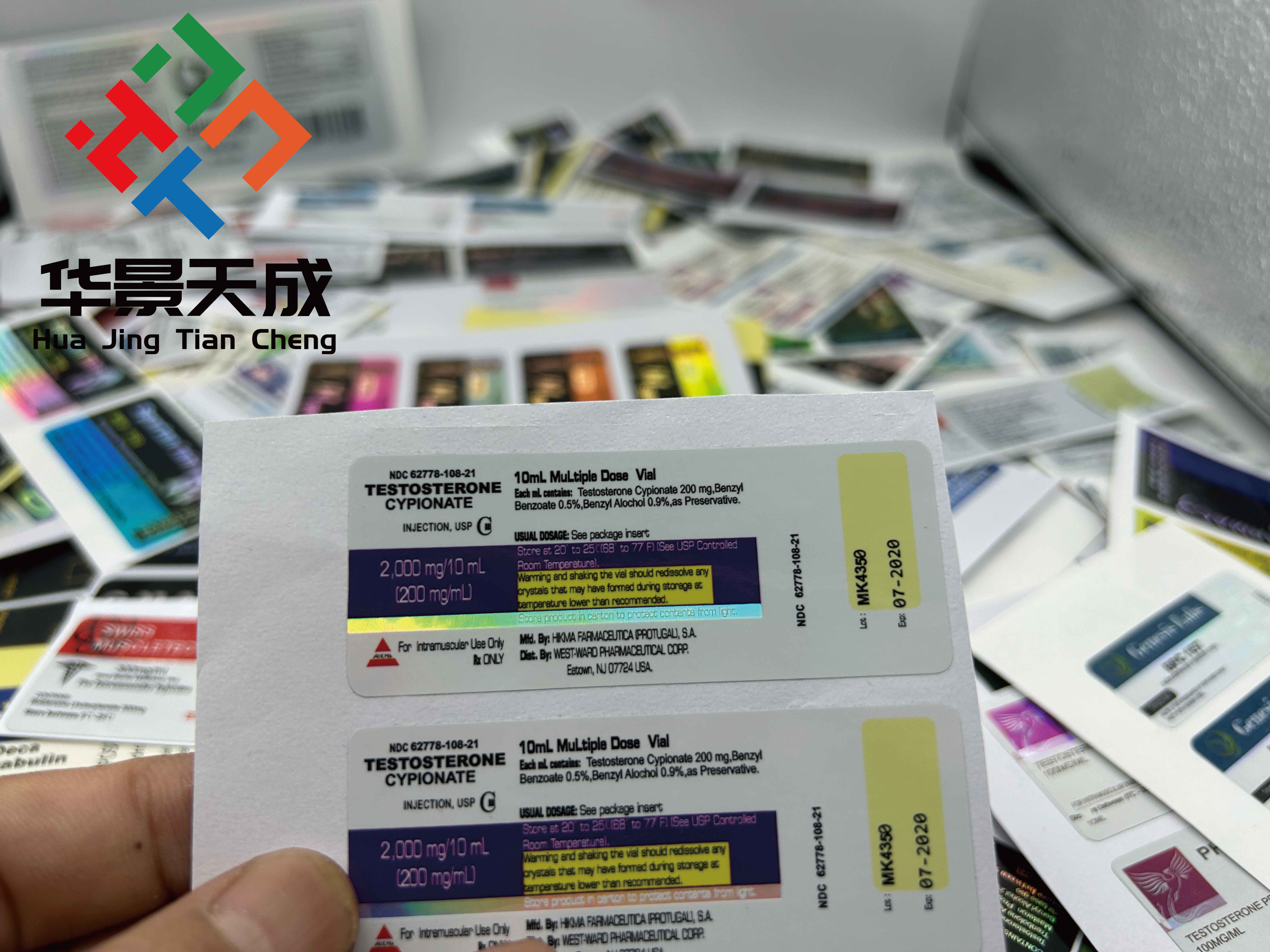 Trueview Glass Labels Single Side Printing Glass Vial Labels with Glossy Finish and UV Protection