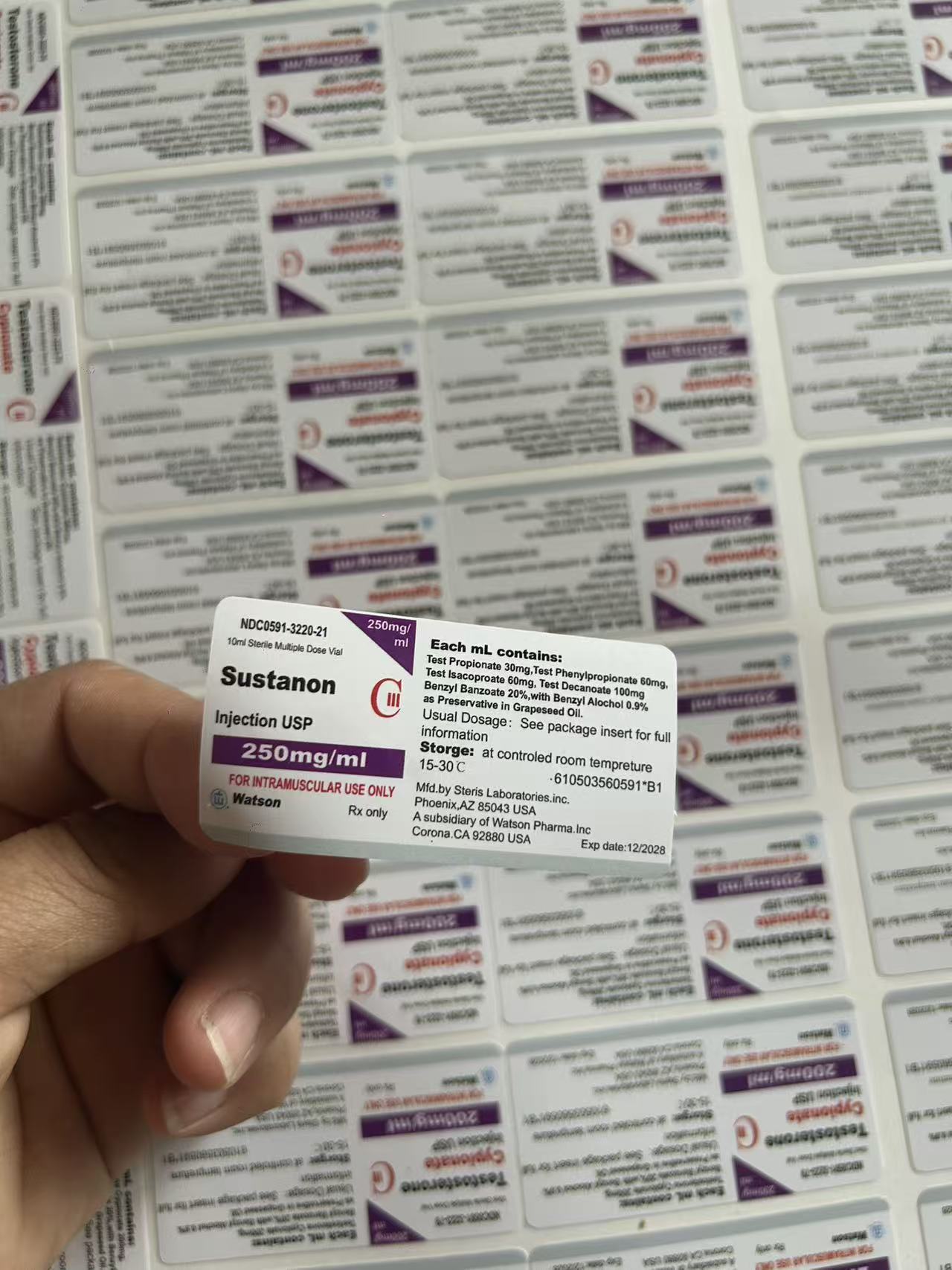 Lsb Injectable Label Custom Steroid Vial Labels - Waterproof & Glossy Finish