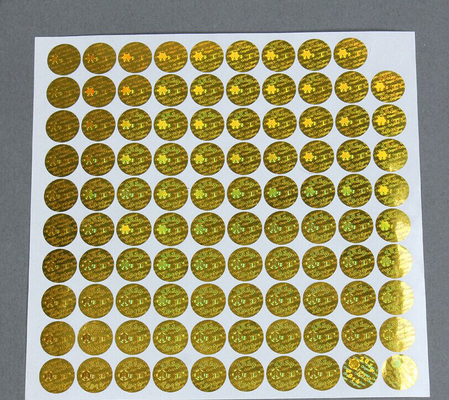 Gold Anti - Fake Security Hologram Sticker Customized Size With Shape