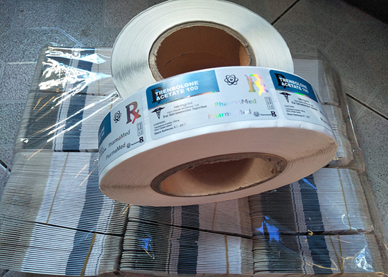 Roll Glossy Holographic Laser Self Adhesive Labels For Vial Injection vial