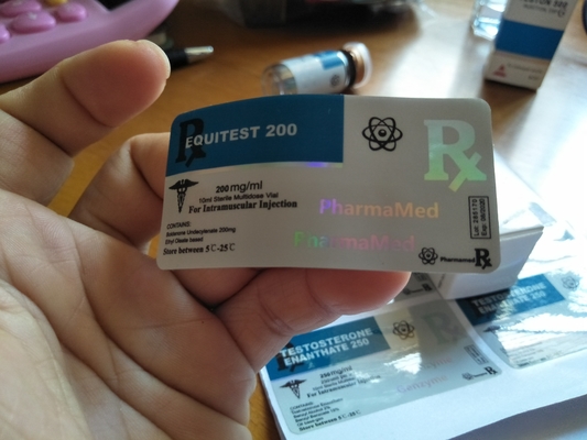 Equitest 10Ml Holographic Glass Vial Labels With PP Glossy Lamination