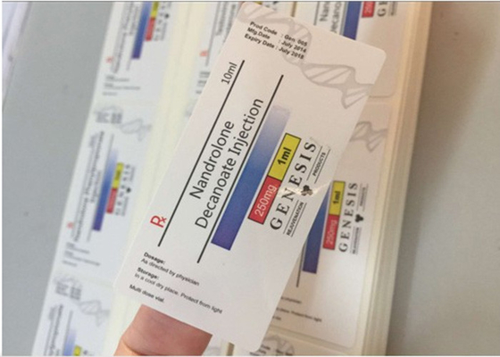 Nand Decanoate Glass Vial Labels Square Shape Glossy Lamination Surface